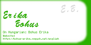 erika bohus business card